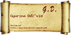 Gyurina Dávid névjegykártya